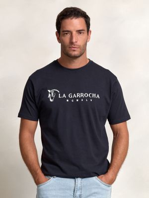 T-shirt Flock Print Clássica | Marino