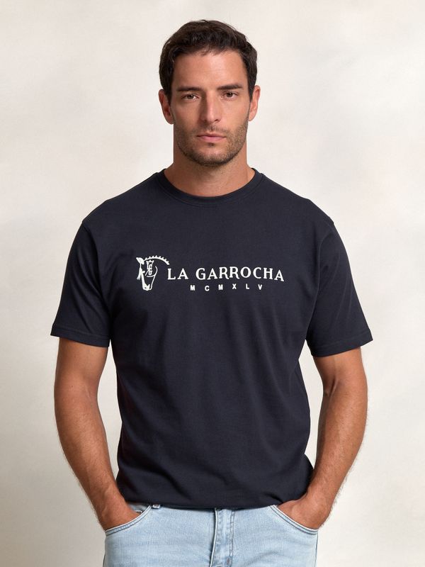 T-shirt Flock Print Clássica | Marino