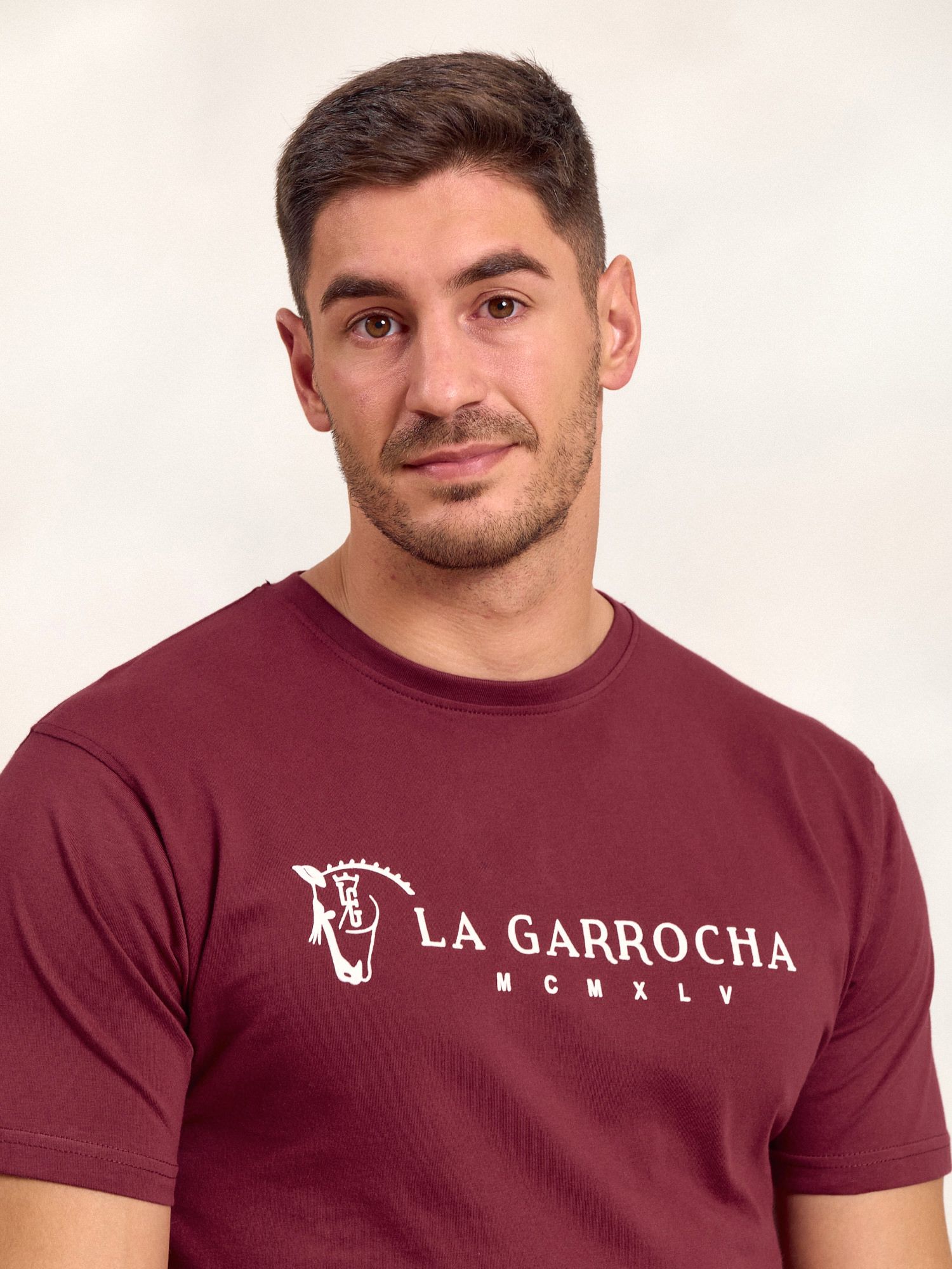 Classic Flock Print T-shirt | Burgundy