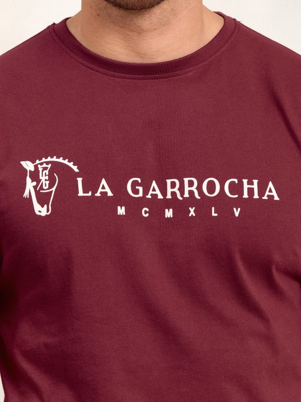 T-shirt Flock Print Clássica | Burgundy