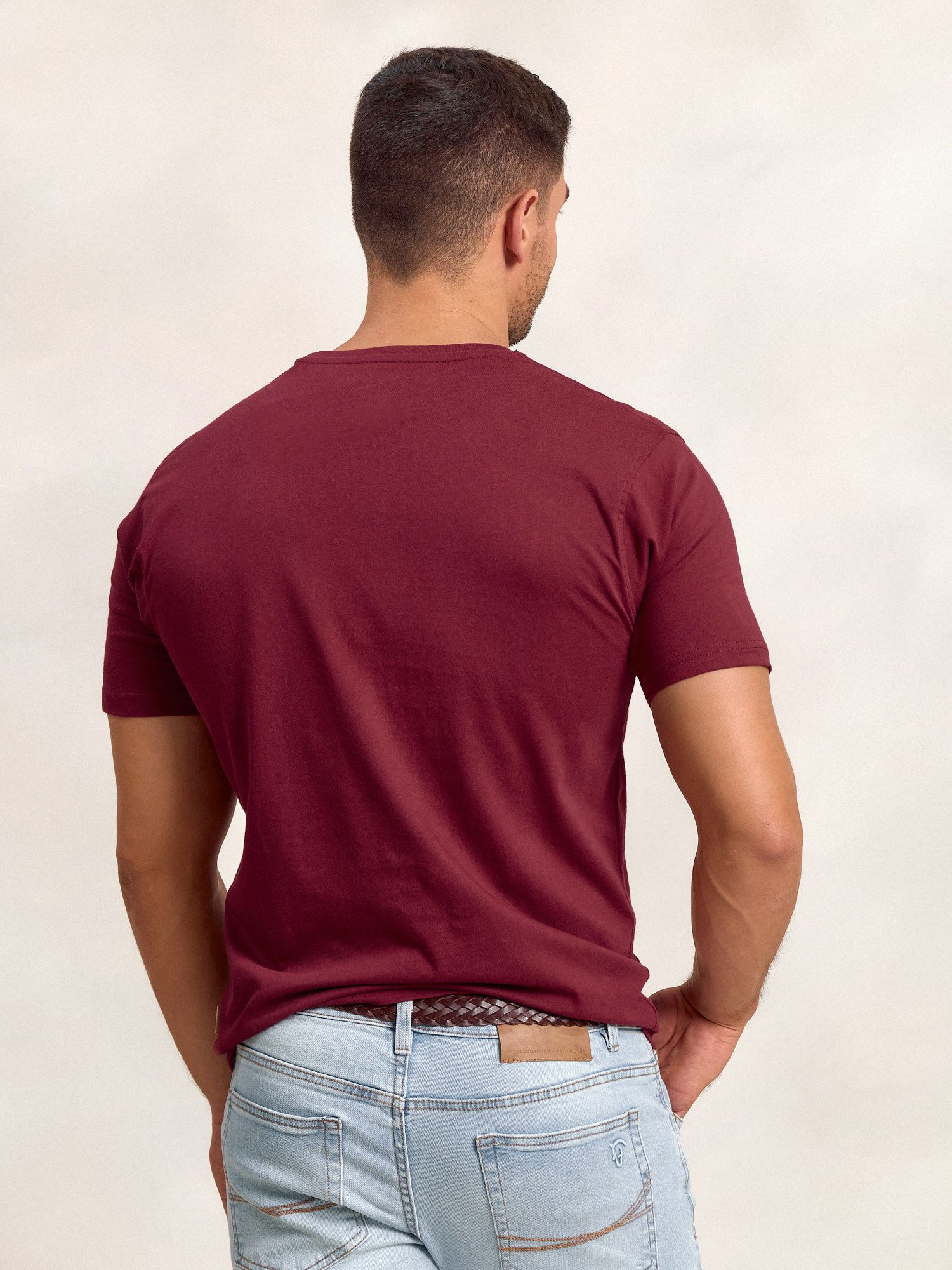 Classic Flock Print T-shirt | Burgundy