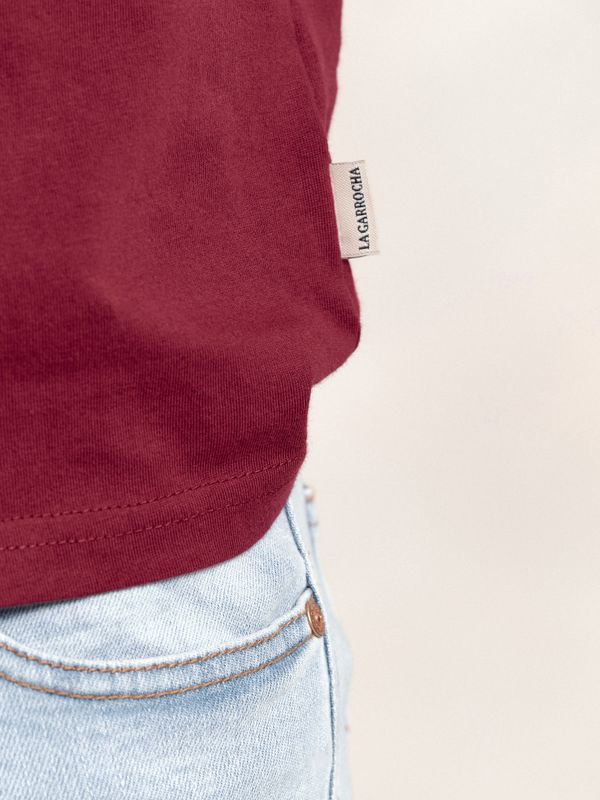 T-shirt Flock Print Clássica | Burgundy