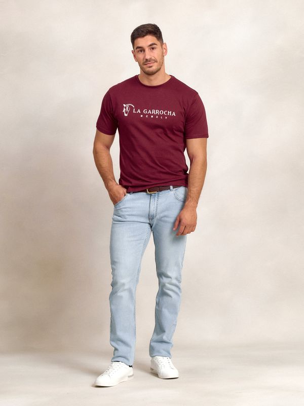 T-shirt Flock Print Clássica | Burgundy