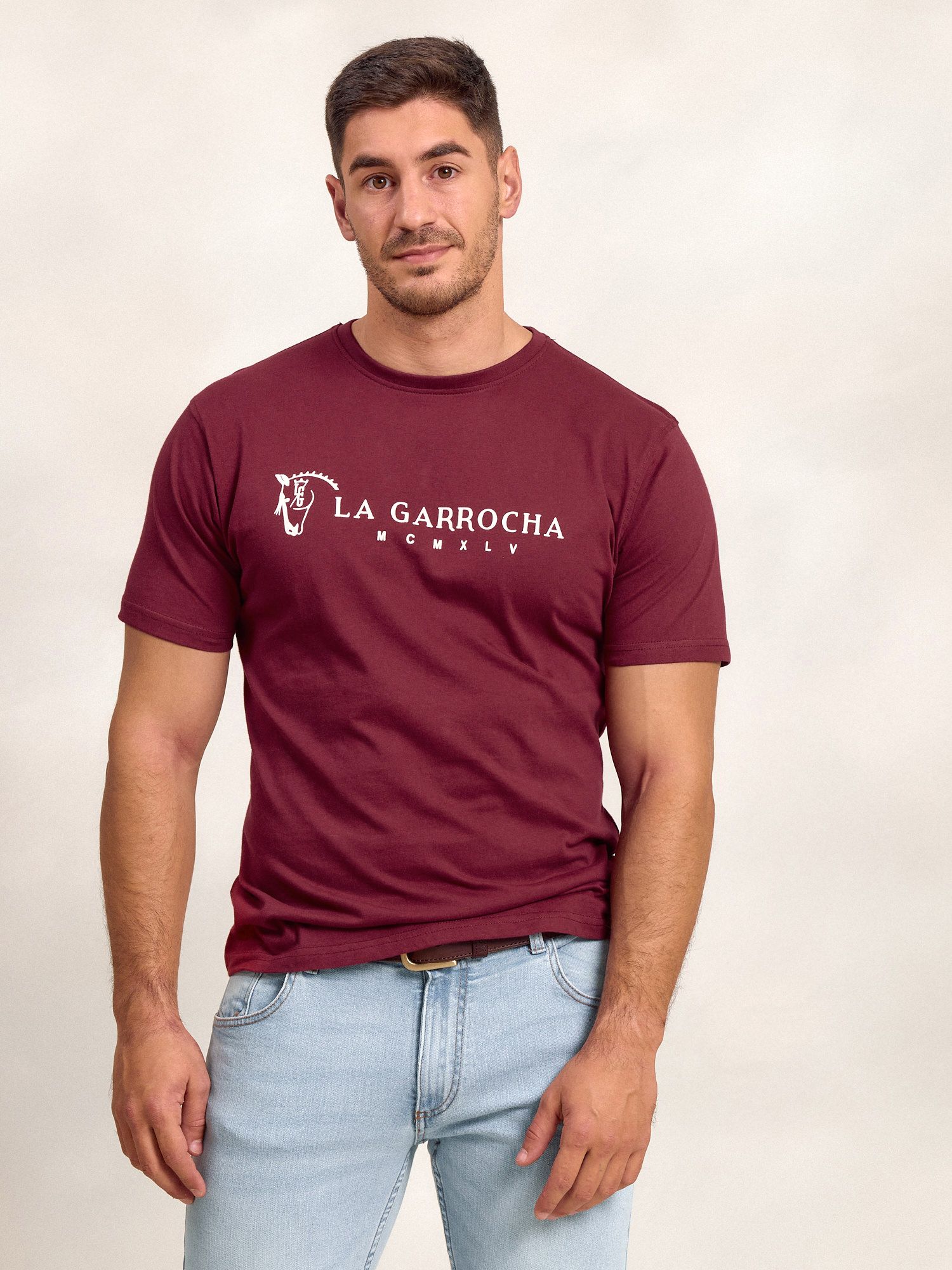 Camiseta Flock Print Clásica | Burgundy 