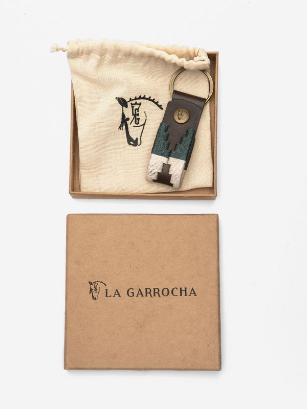 Porta-chaves em pele Boal