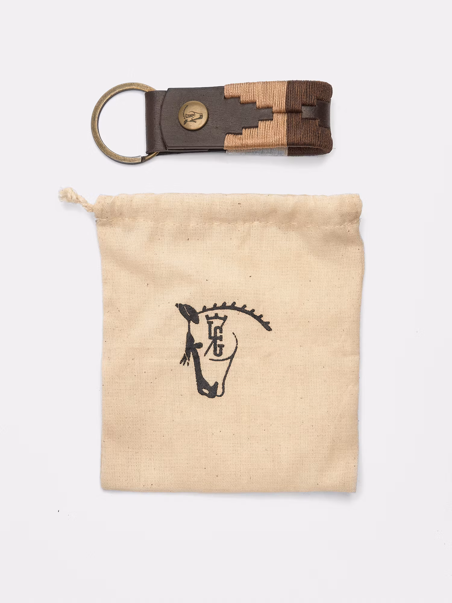 Porta-chaves em pele Verdejo