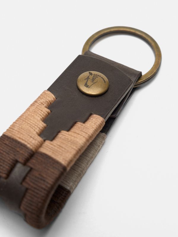 Porta-chaves em pele Verdejo