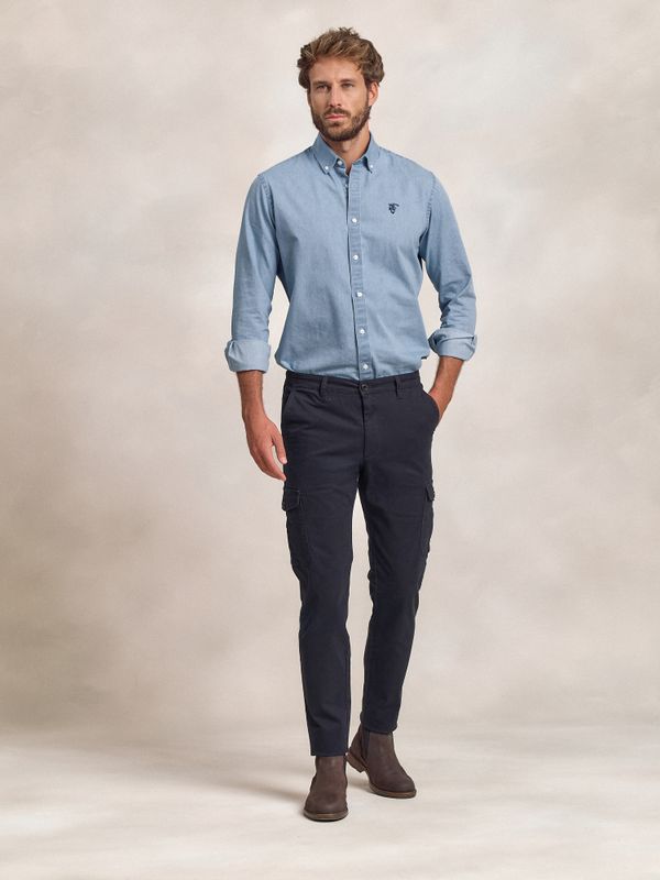 Cotton cargo trousers | Marino