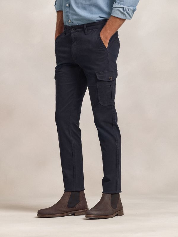 Pantalon cargo coton | Marino