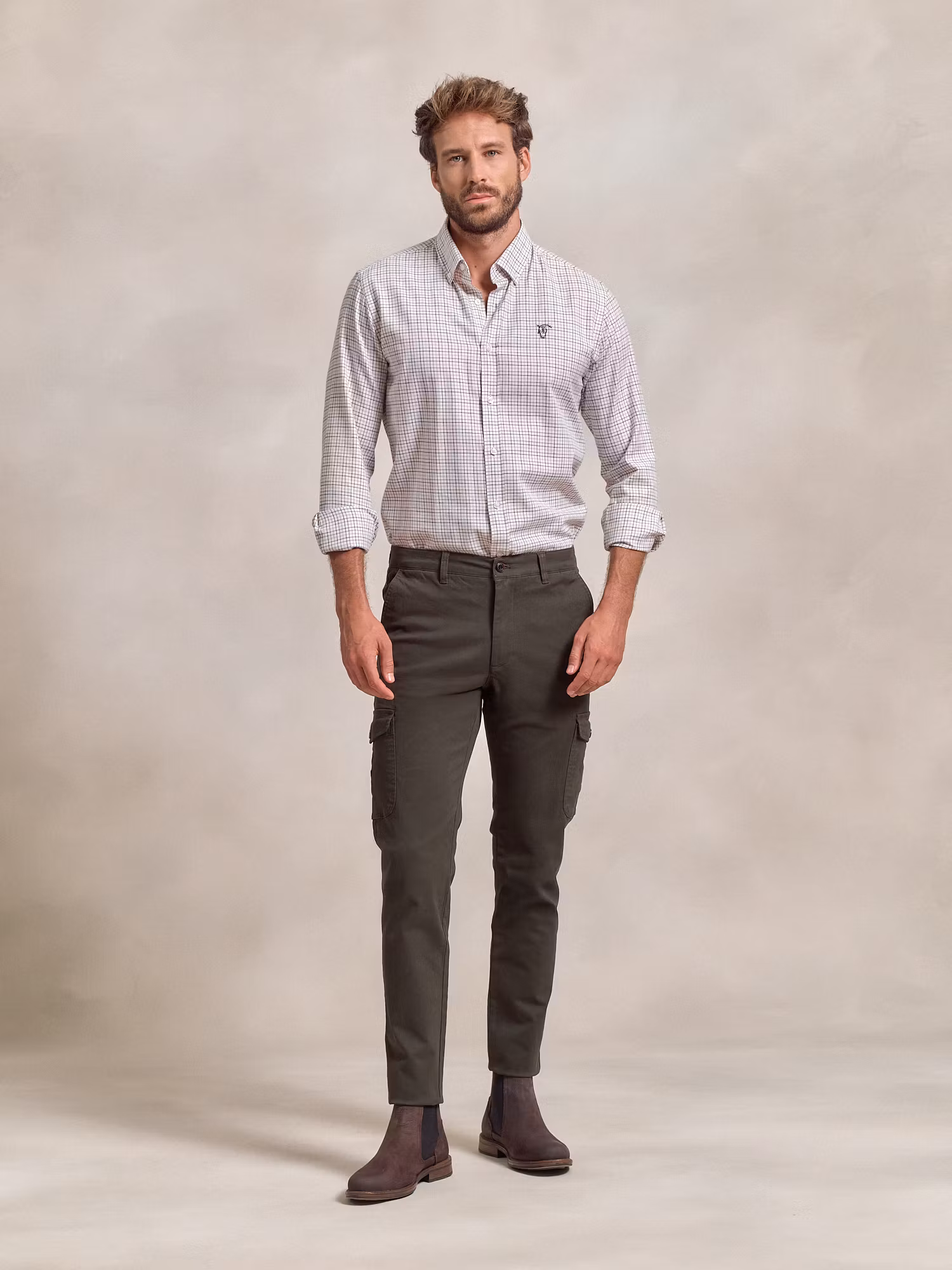 Cotton cargo trousers | Carbón