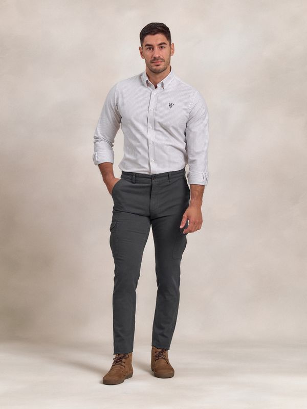 Calças cargo algodão | Plomo 