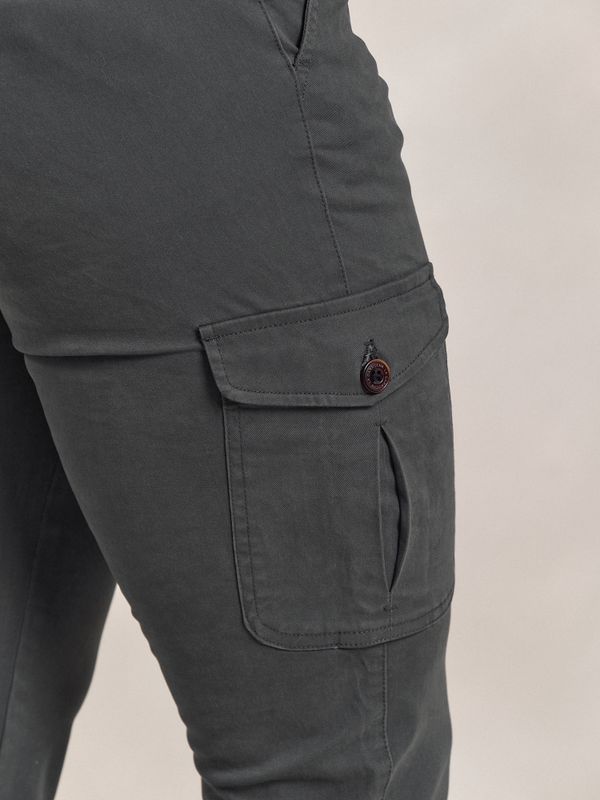 Calças cargo algodão | Plomo 