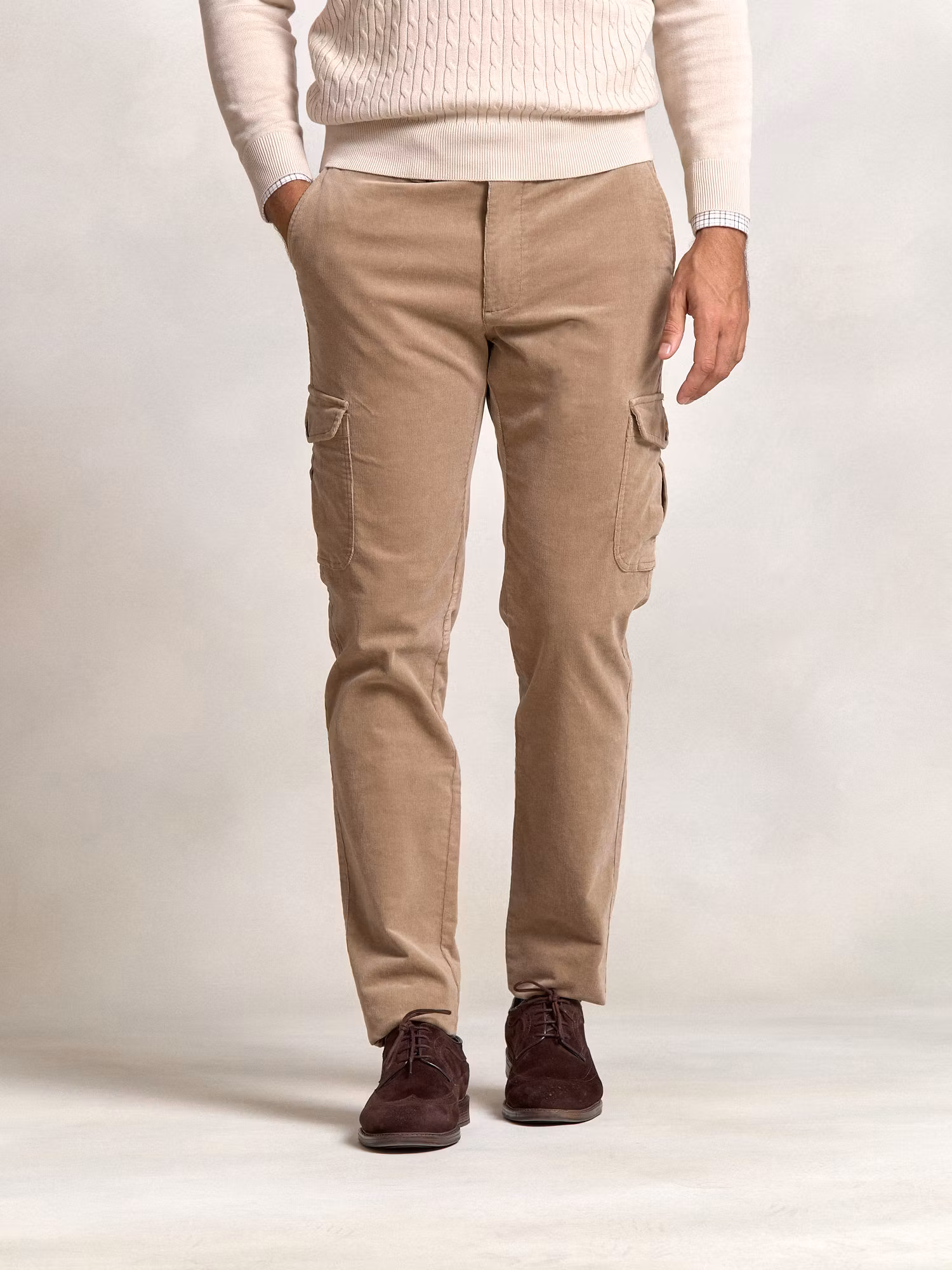 Cotton cargo trousers | Camel
