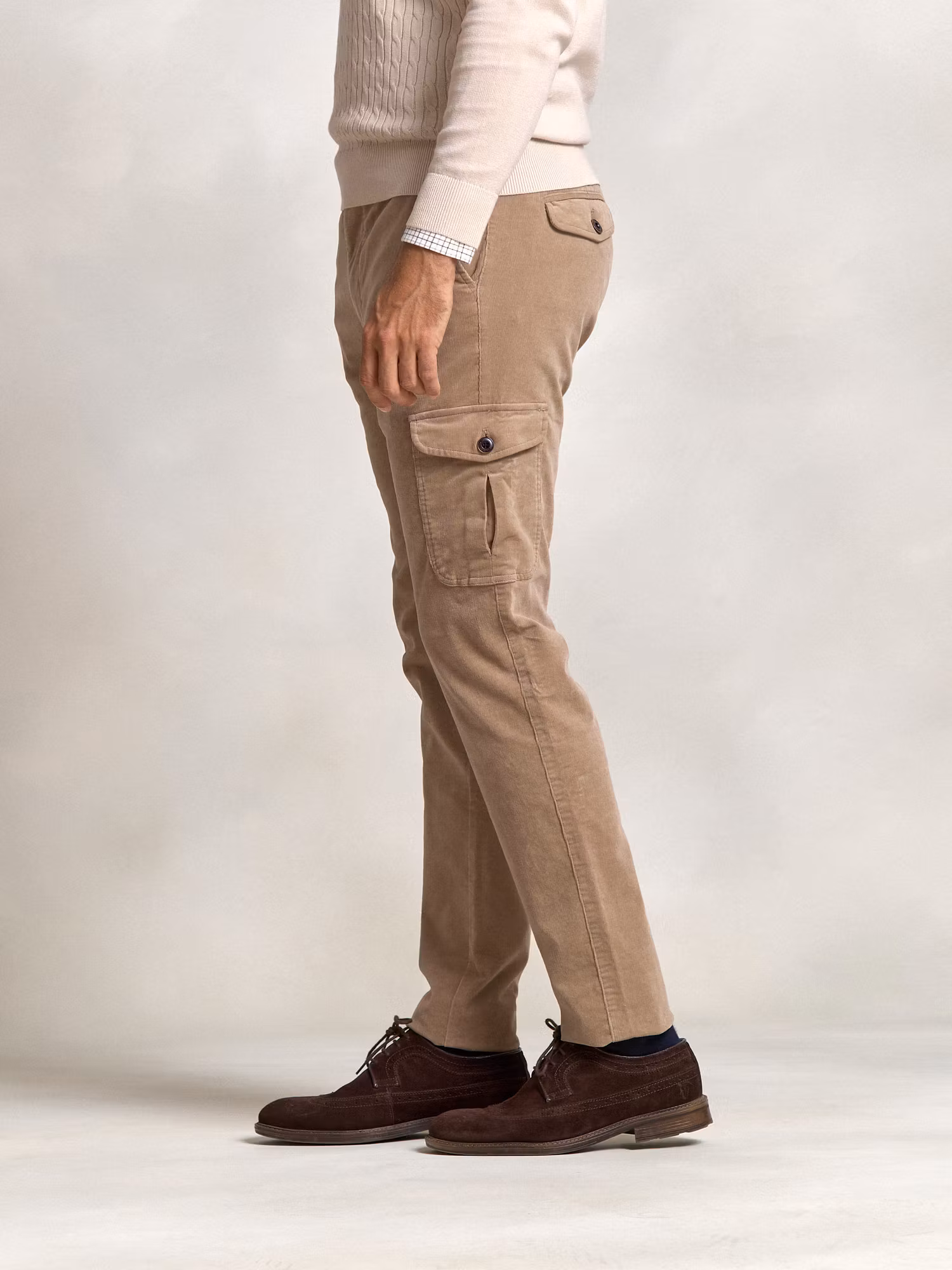 Cotton cargo trousers | Camel