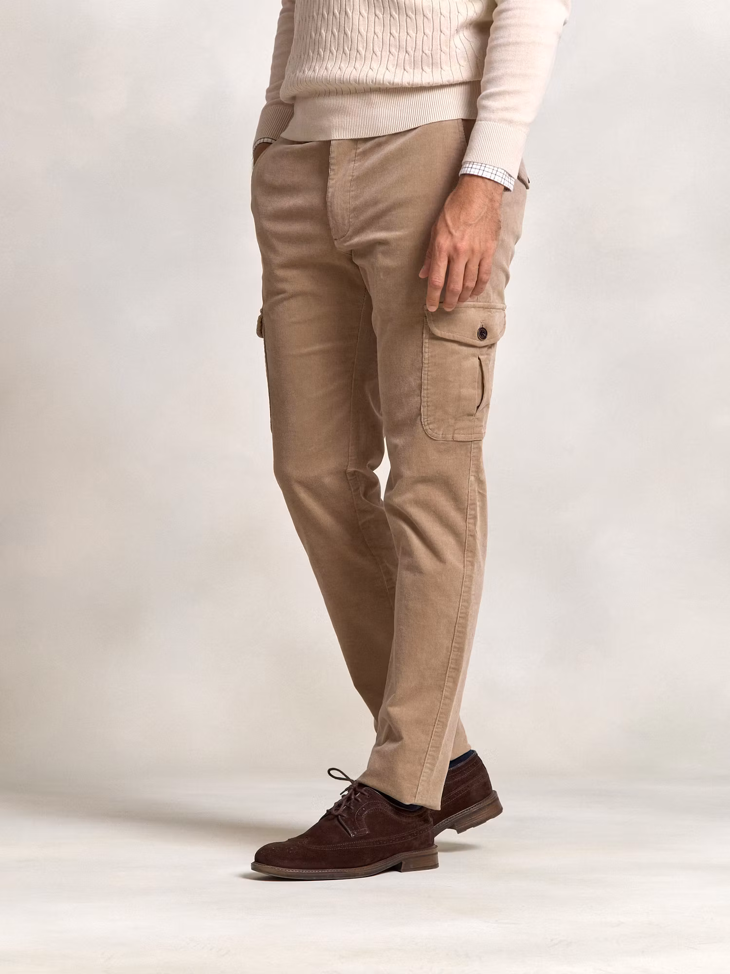 Cotton cargo trousers | Camel