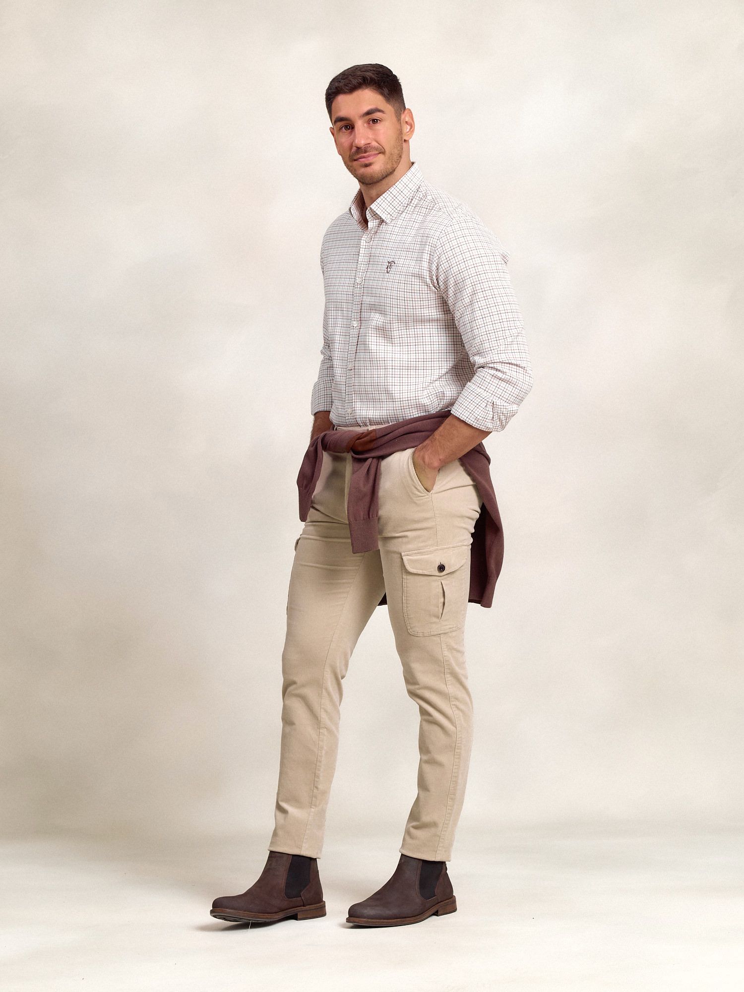 Cotton cargo trousers | Beige