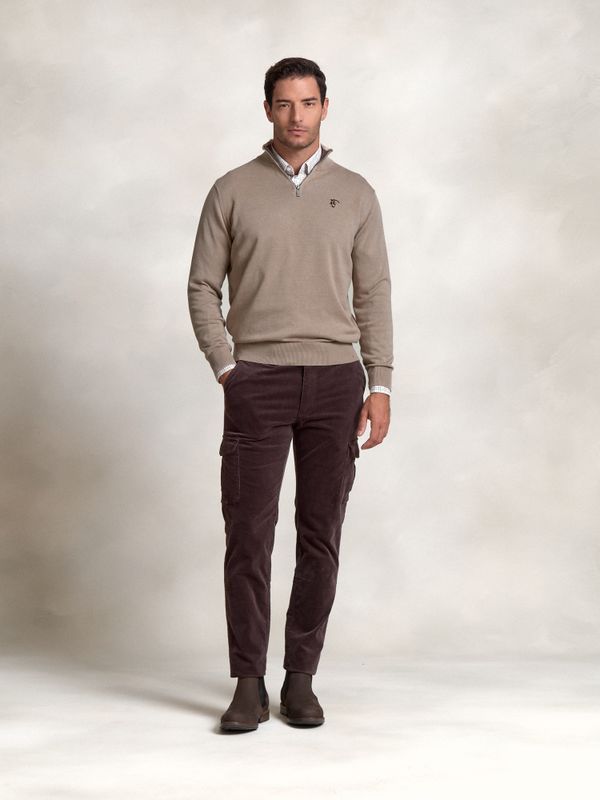 Calças cargo algodão | Tostado