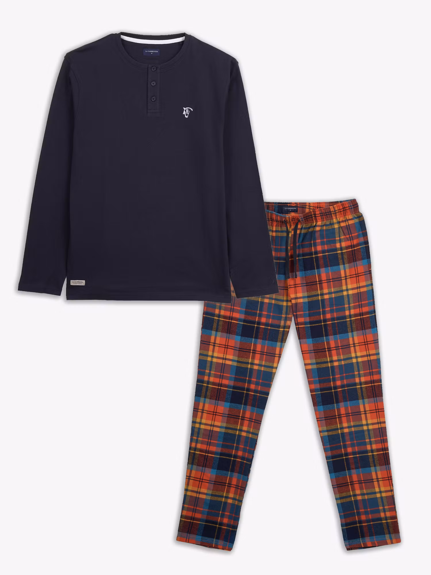 Pijama de flanela tartan | Naranja
