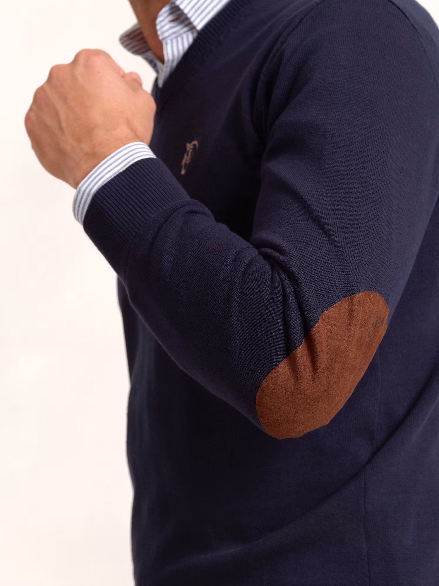 Pull col V avec coudières | Marino