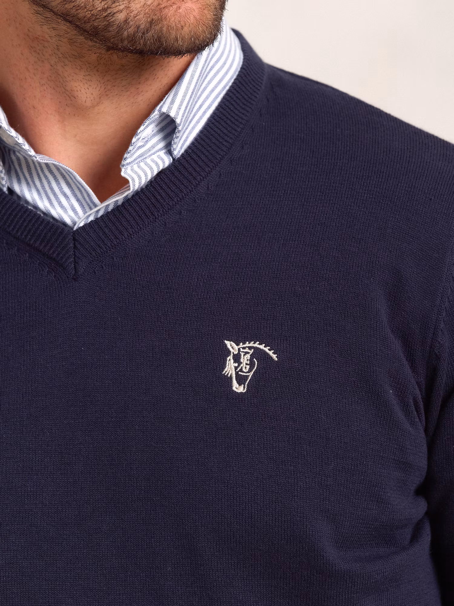 Pull col V avec coudières | Marino