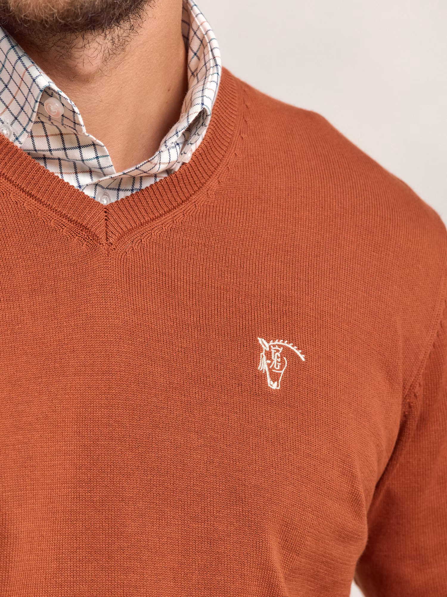 Pull col V avec coudières | Óxido