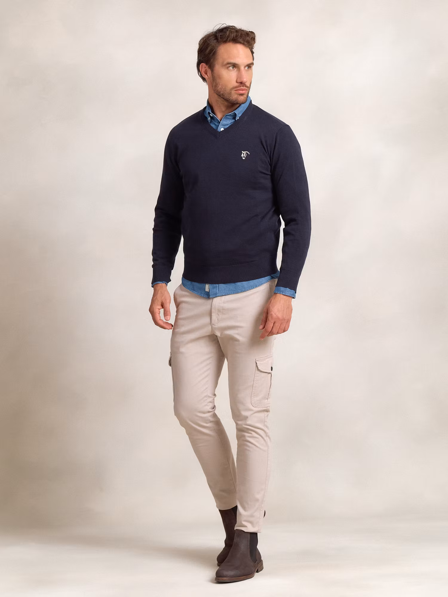 Pull-over col V | Marino