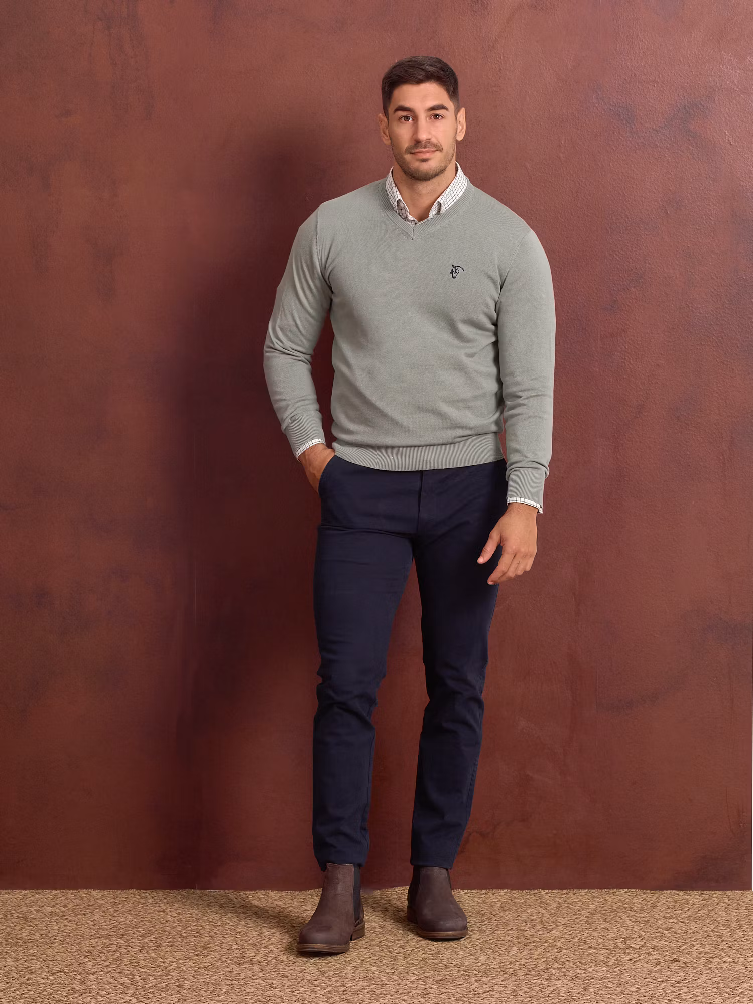 Pull-over col V | Basil