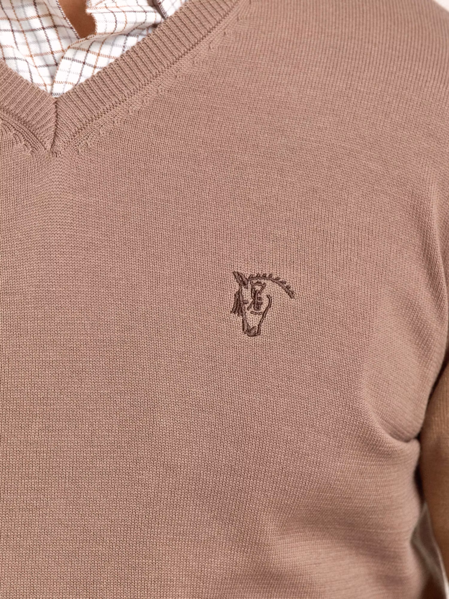 Pull à col en V | Taupe