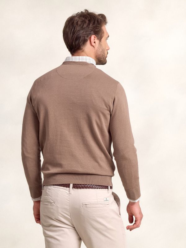 Sweater com decote em V | Taupe