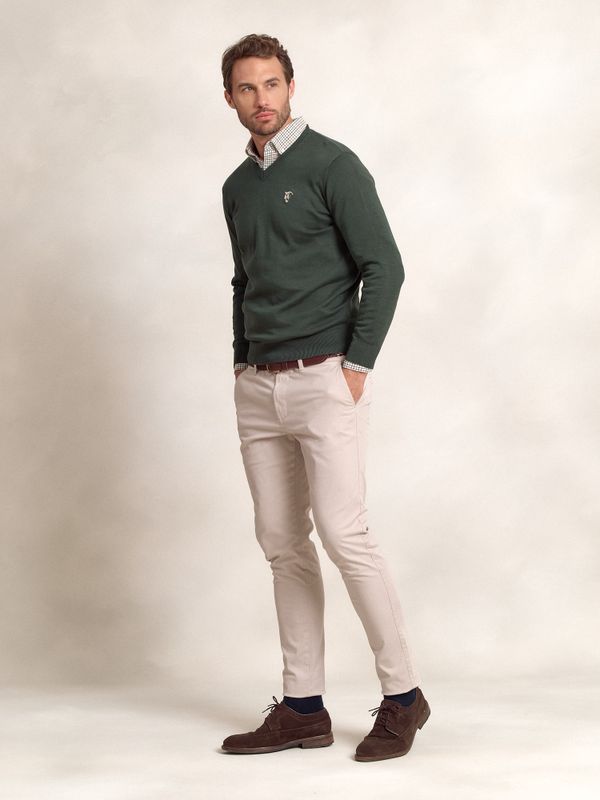 Suéter com decote em V | Abeto