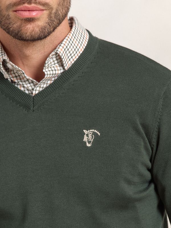 Suéter com decote em V | Abeto