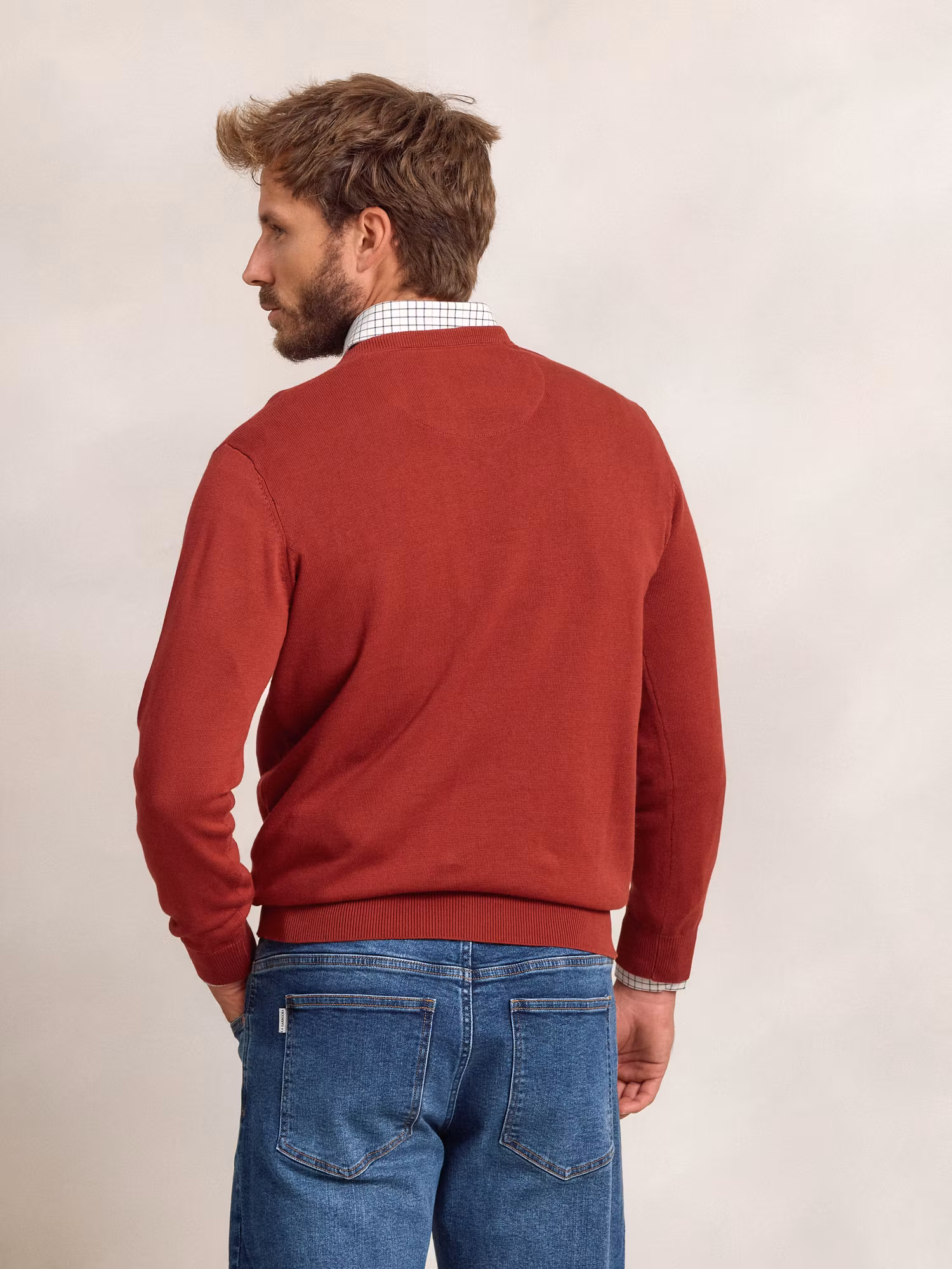 Pull à col en V | Carmesí