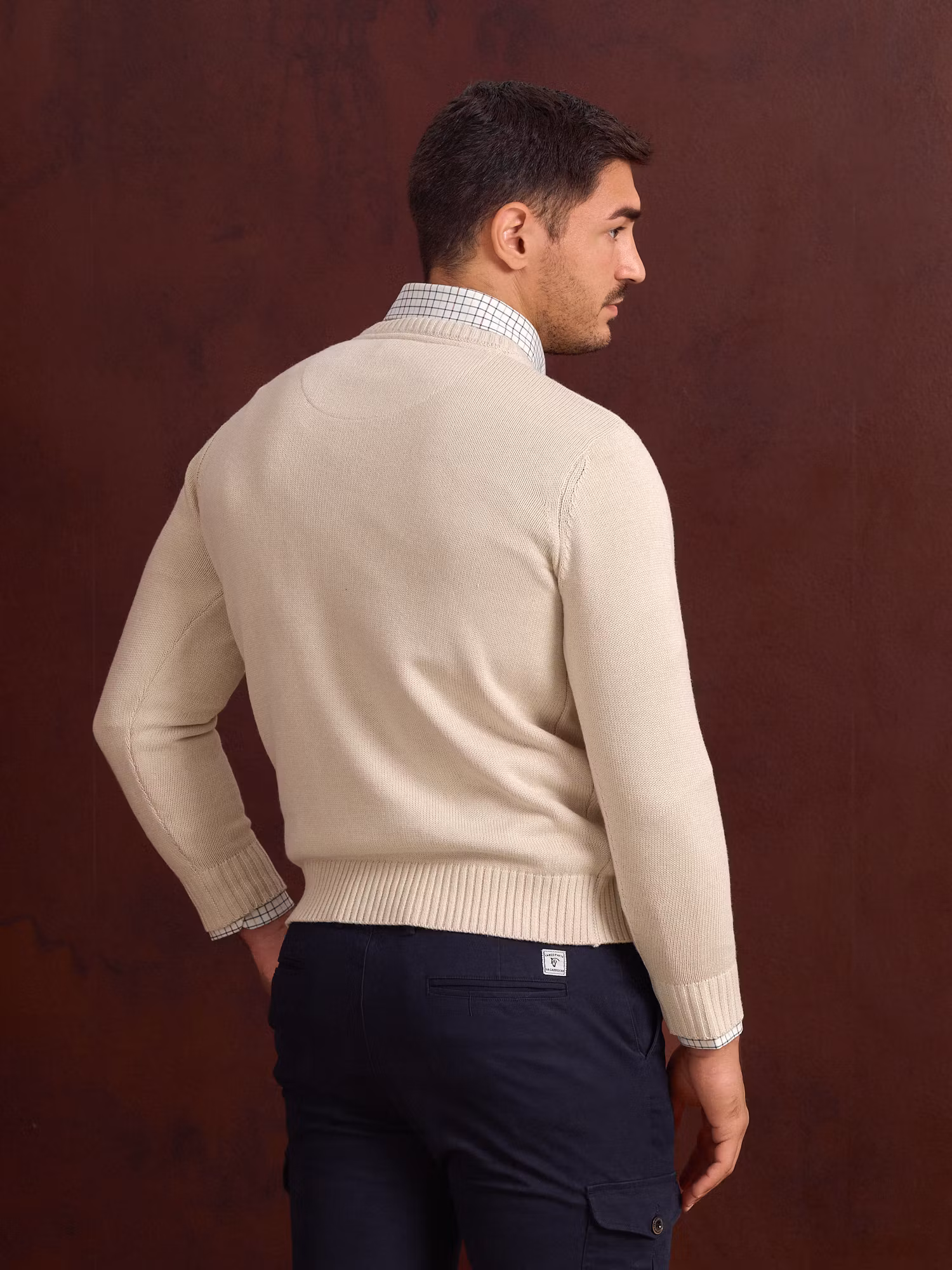 Pull Col V Équestre | Nude