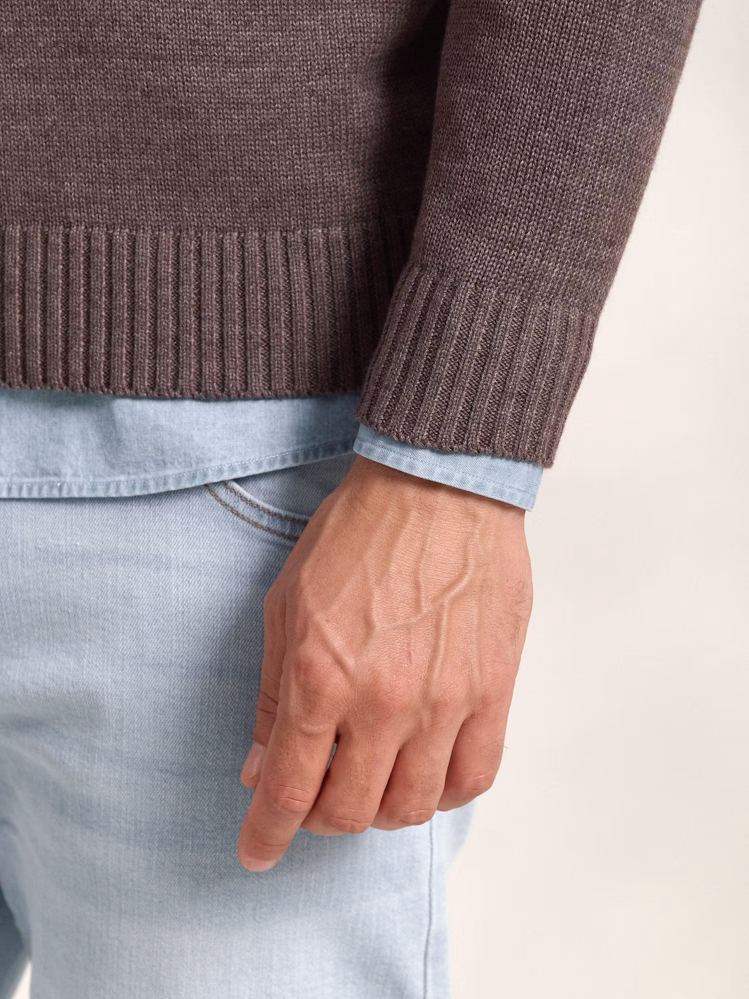 Pull Col V Équestre | Moka