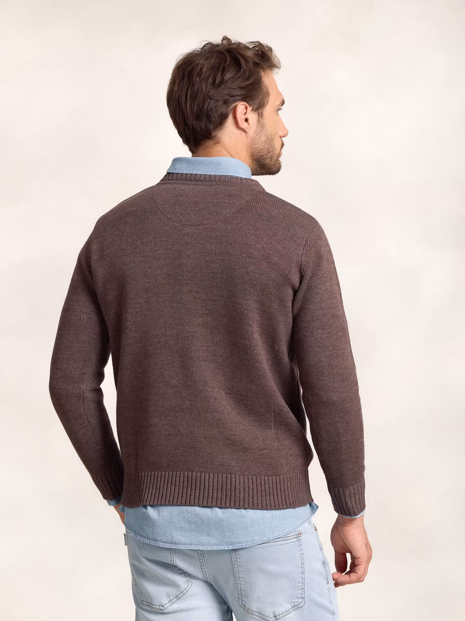 Pull Col V Équestre | Moka