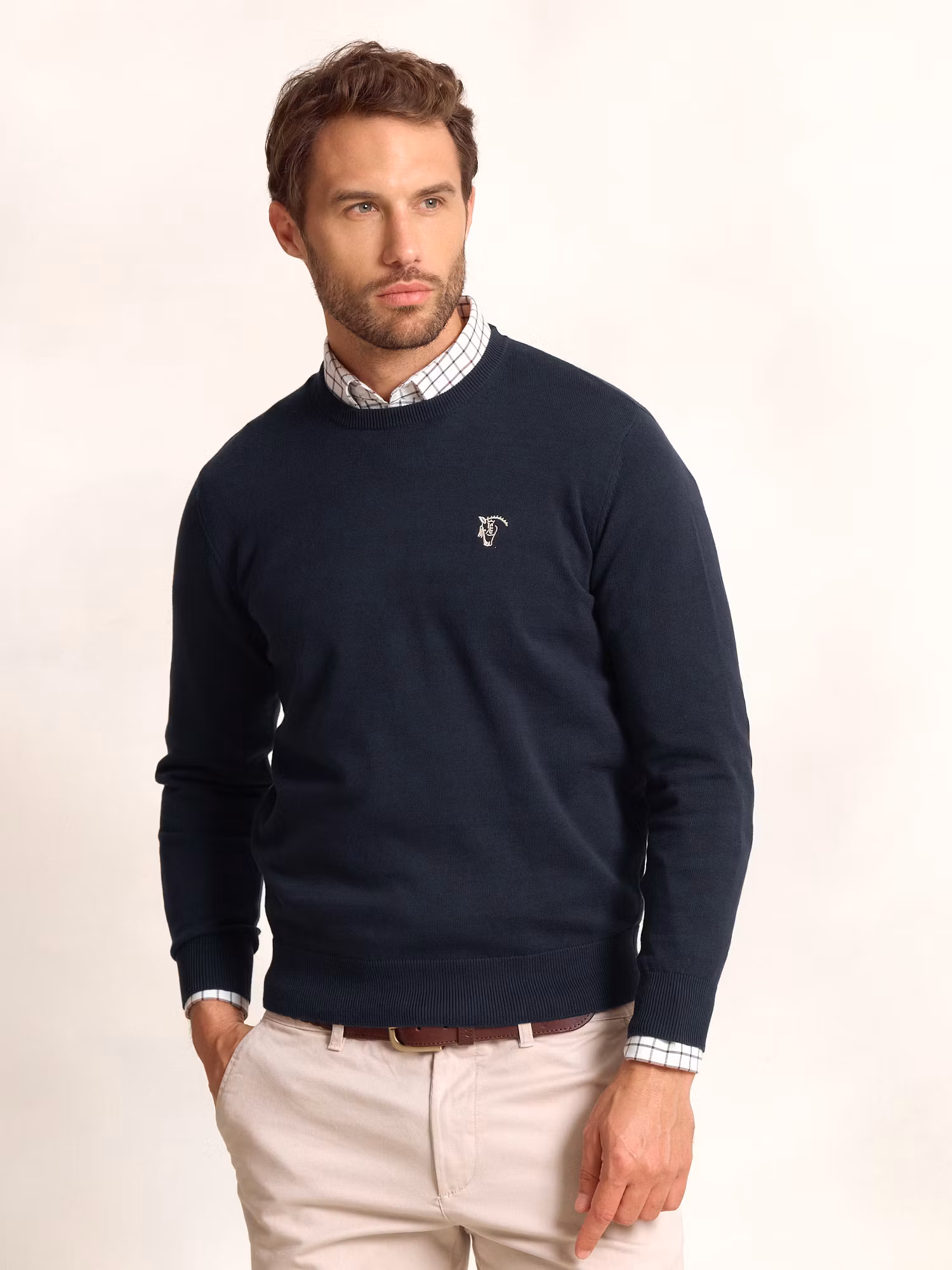 Pull Col Rond avec Coudières | Marino