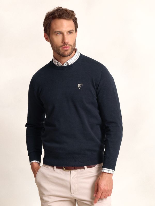 Suéter Gola Redonda com Cotoveleiras | Marino