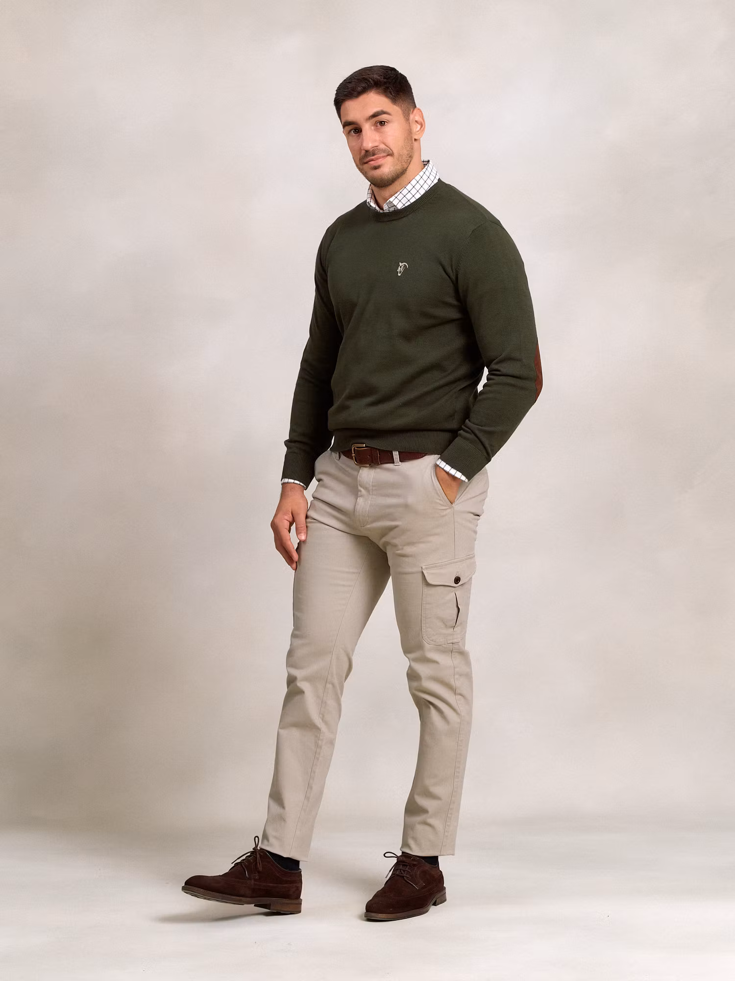 Pull Col Rond avec Coudières | Caza