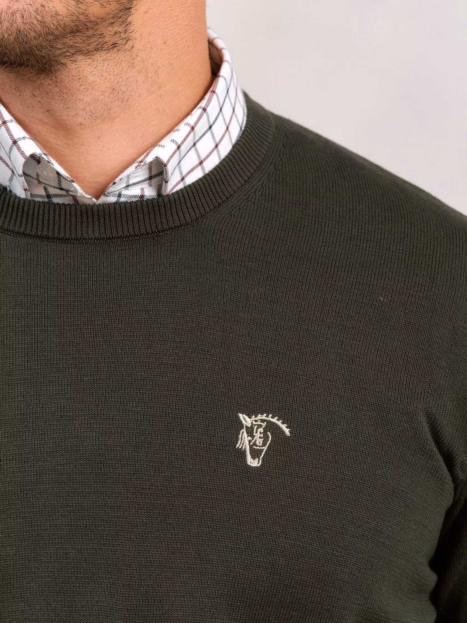 Pull Col Rond avec Coudières | Caza