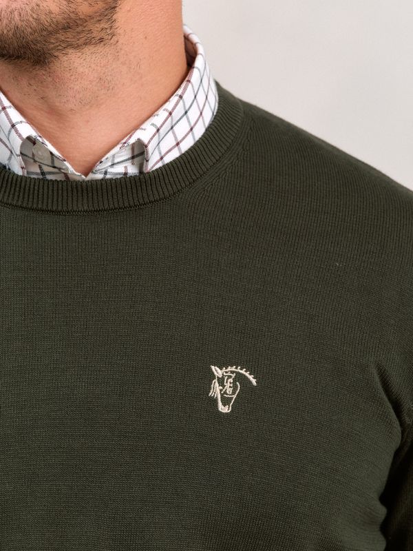 Suéter Gola Redonda com Cotoveleiras | Caza