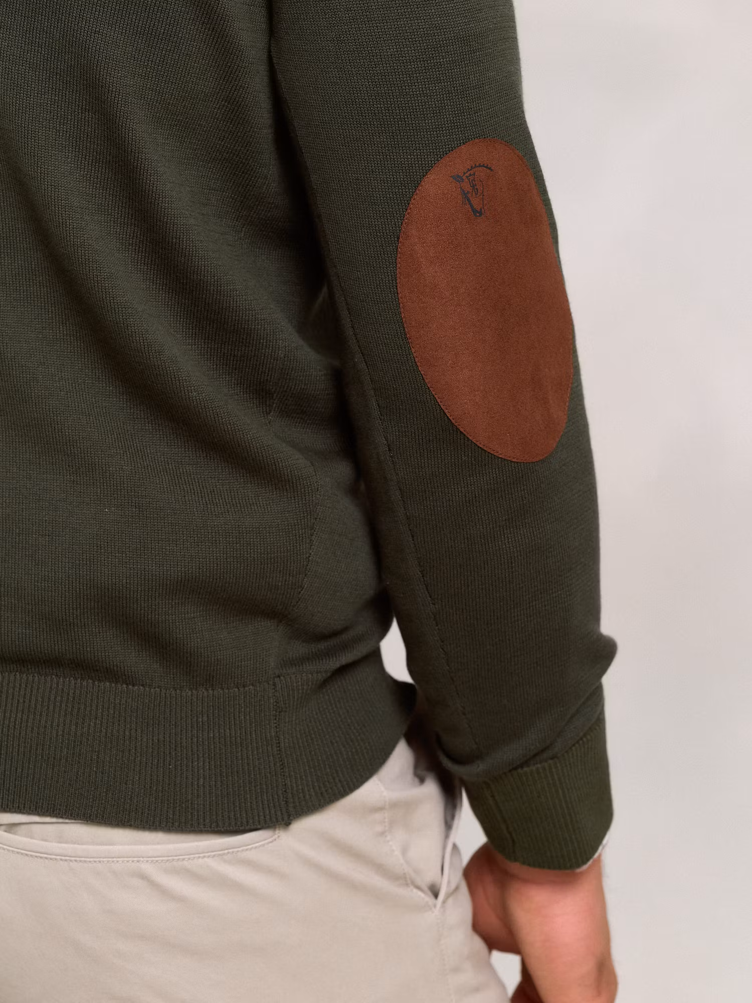 Pull Col Rond avec Coudières | Caza