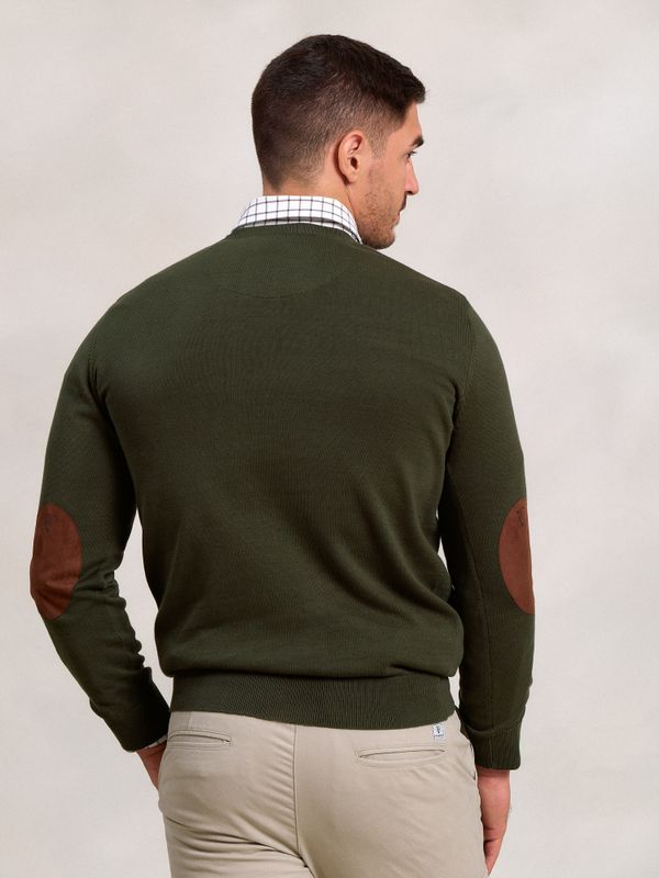 Suéter Gola Redonda com Cotoveleiras | Caza