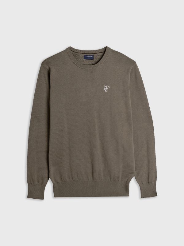 Suéter Gola Redonda com Cotoveleiras | Tostado