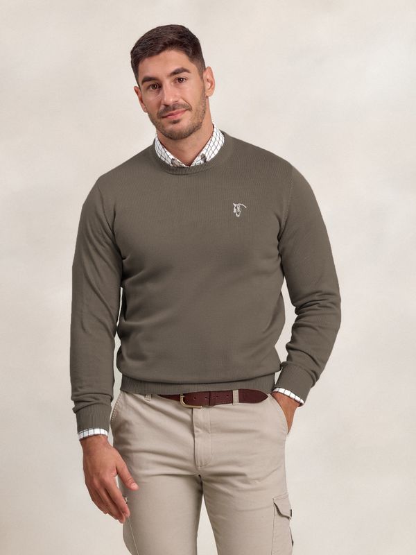 Elbow Patch Crewneck Sweater | Tostado