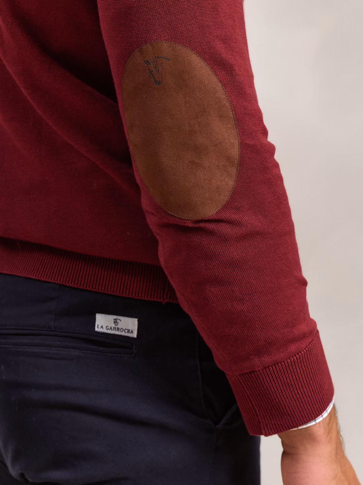 Pull Col Rond avec Coudières | Burgundy