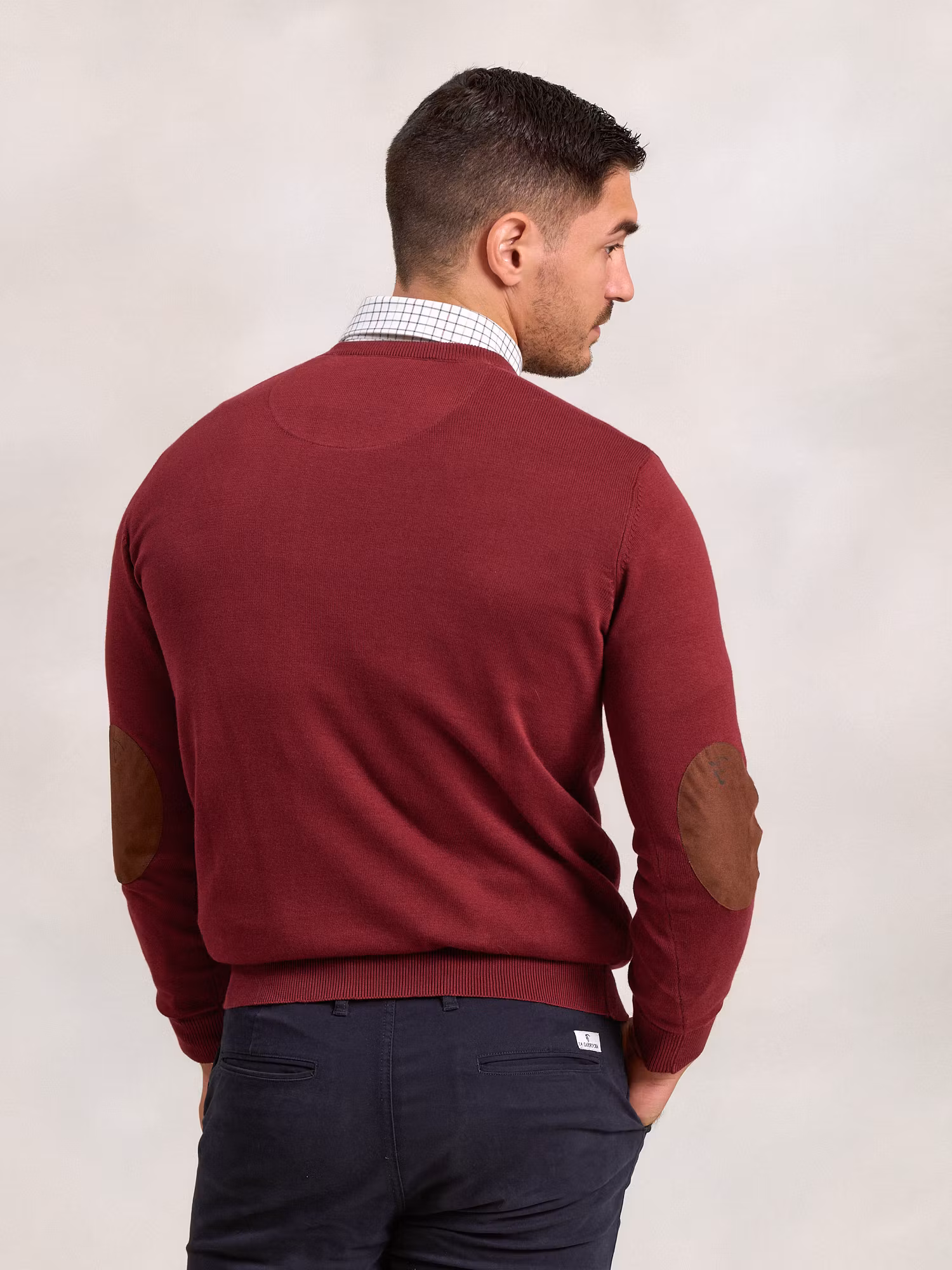 Pull Col Rond avec Coudières | Burgundy