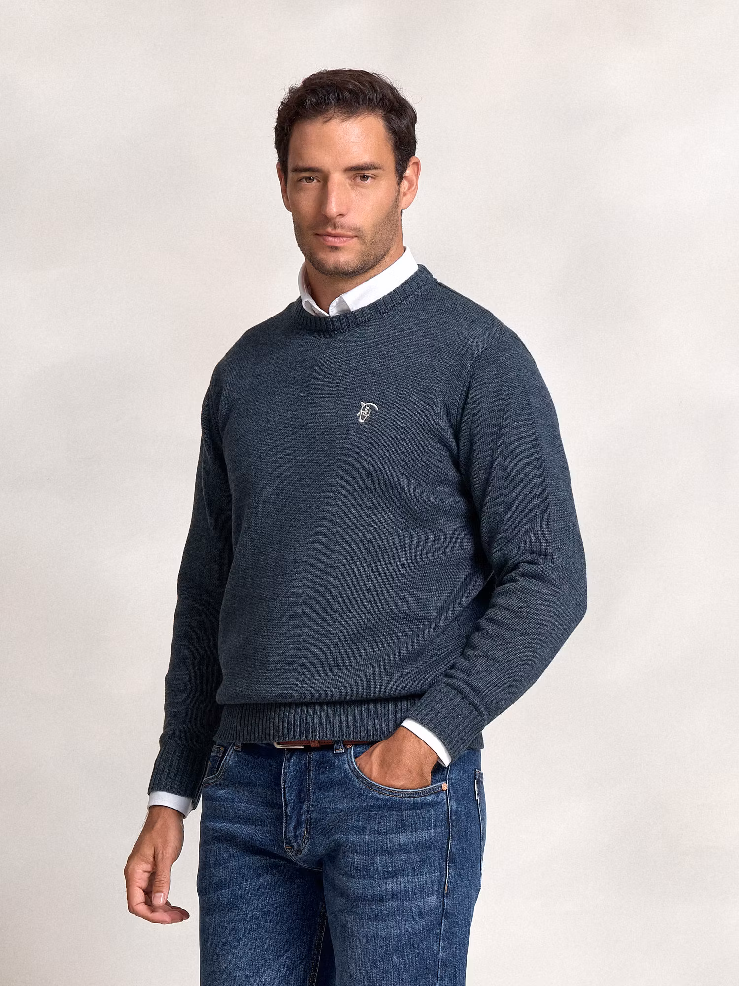 Pull Col Rond Équestre | Azul Lago