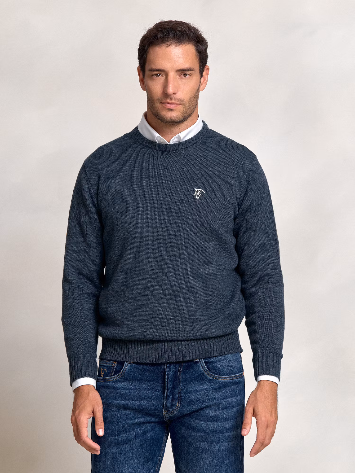 Pull Col Rond Équestre | Azul Lago