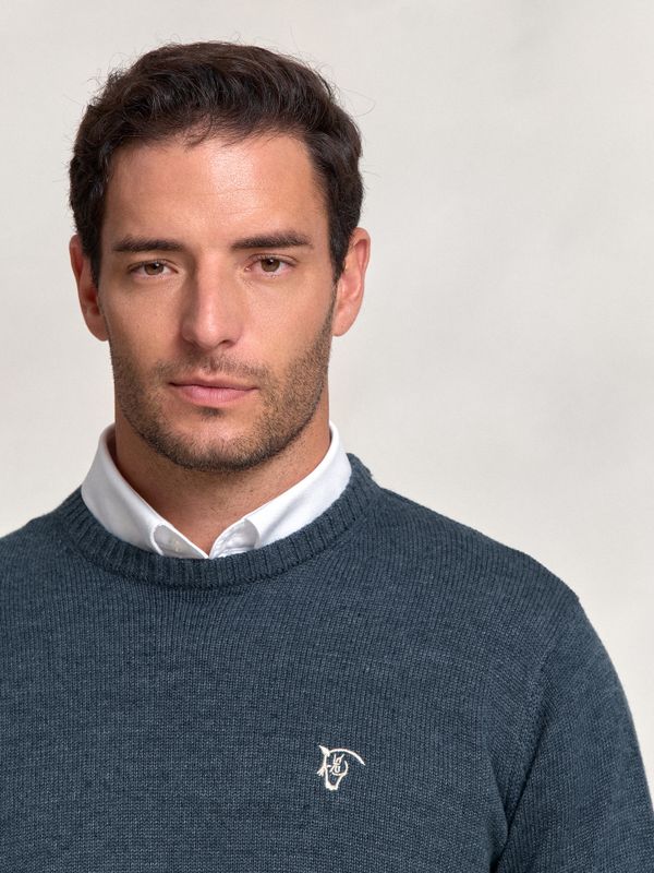 Suéter Gola Redonda Equestre | Azul Lago