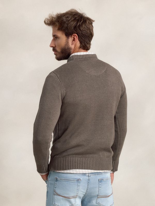 Suéter Gola Redonda Equestre | Oliva